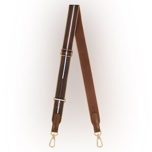 NWOT Longchamp Canvas Bag Strap with Gold Accents in Mocha